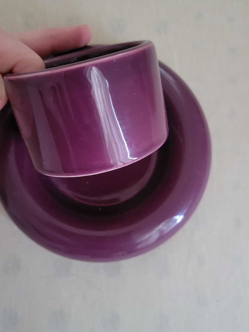 Purple Ceramic Espresso Mug and Saucer